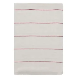Pure Linen duk 140x320 cm offwhite/red