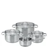 PureElements grytesett m/lokk 7 deler 1,5/2/3,6/5,9L stål