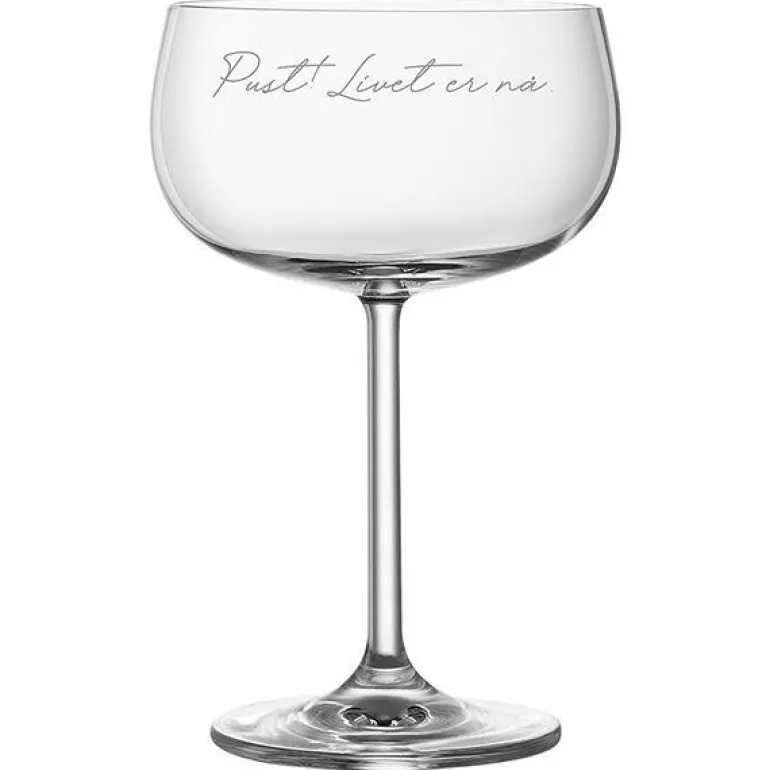 Pust livet er nå champagneglass 35 cl klar
