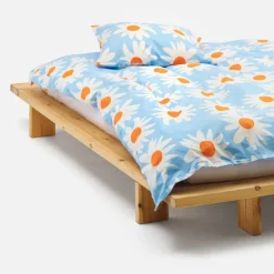 Rakastaa, ei rakastaa putetrekk 50x70cm blå/hvit/oransje