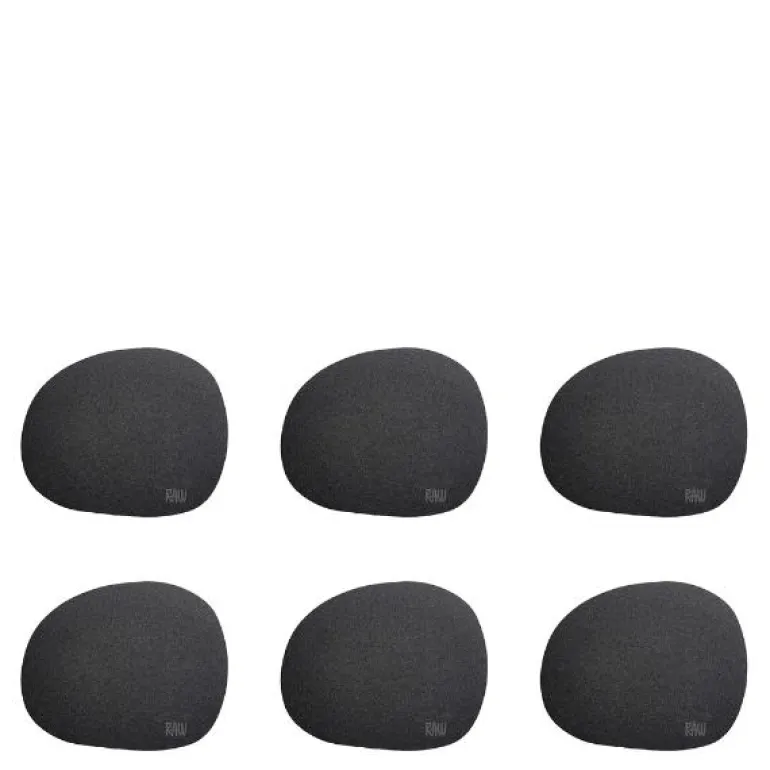 RAW Organic glassbrikke 12x10 cm 6 stk black
