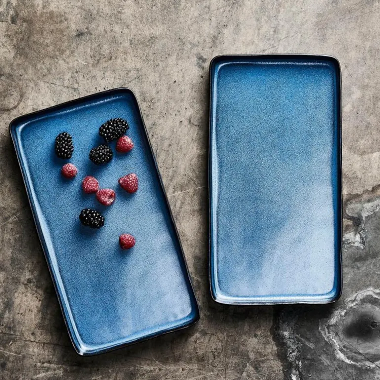 RAW tallerken rektangulær 34x18 cm 2 stk midnight blue