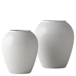 Rhombe vase 25 cm hvit porselen