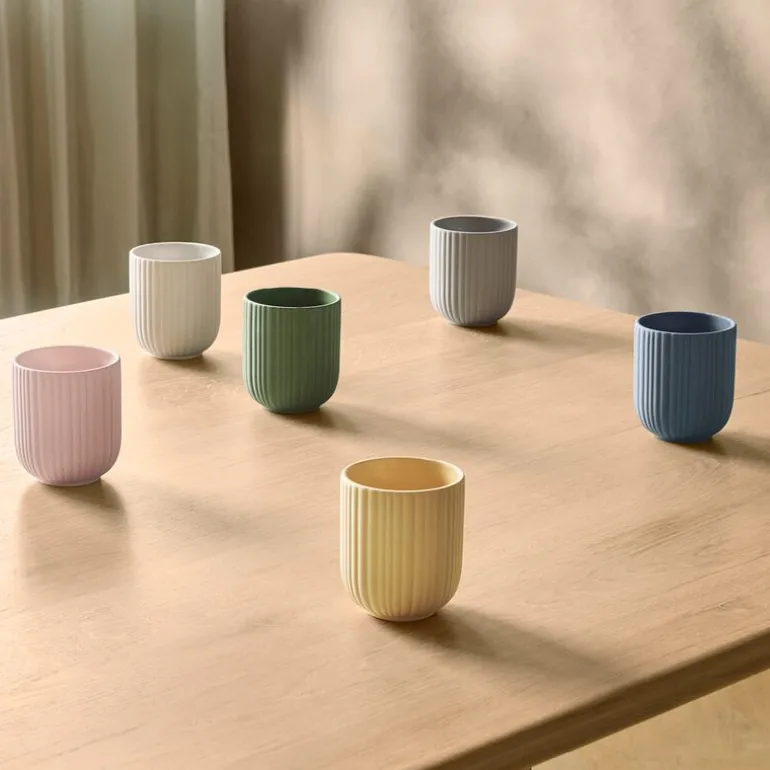Ripple vase 12,5 cm gul