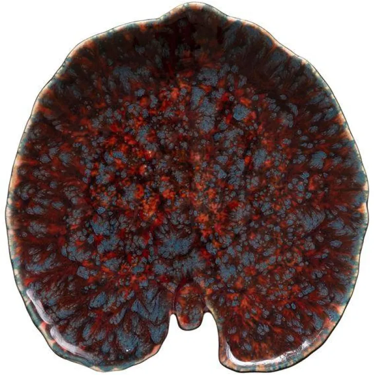 Riviera tallerken vannlilje 18x17 cm granat/svart spet