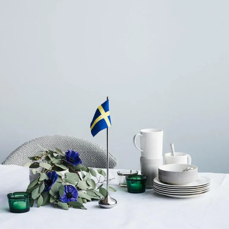 RO bordflagg svensk H35 cm sølv