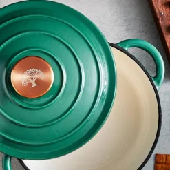 Rund støpejernsgryte 24 cm 4L grønn
