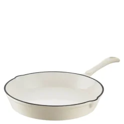Rund støpejernspanne 26 cm 1L krem