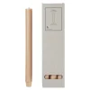 Rustic kronelys med flat topp 2,6x29 cm walnut