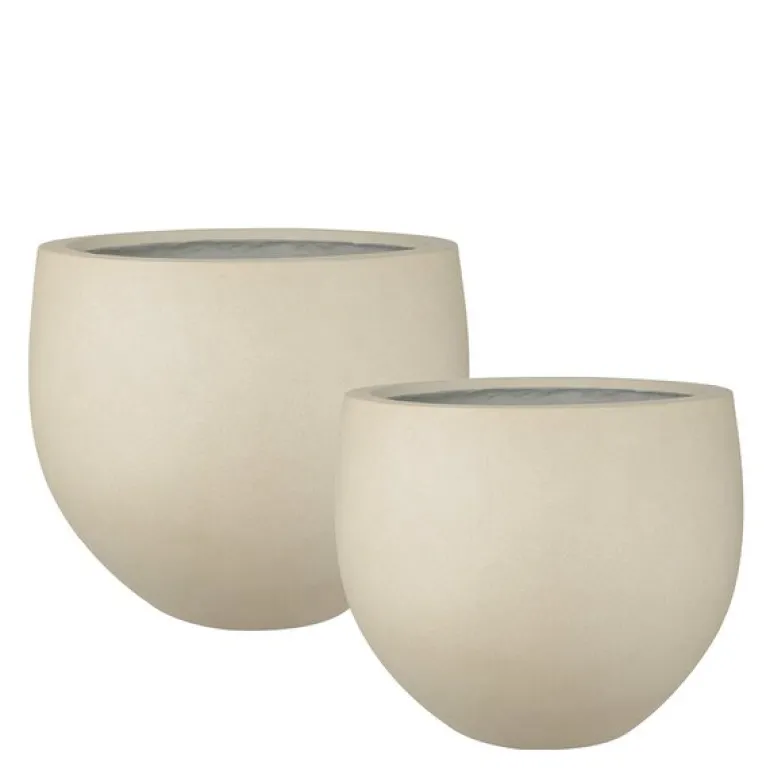 Rustik blomsterpotte sett 2 stk 45+34 cm sand