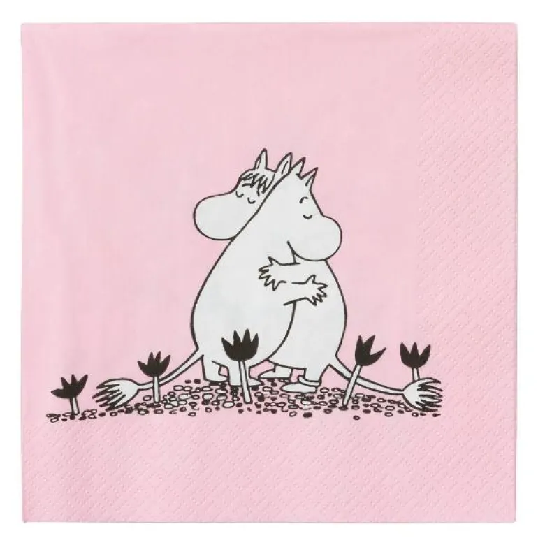 Servietter Kjærlighet 33x33 cm rosa