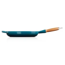 Signature stekepanne med trehåndtak 28 cm deep teal