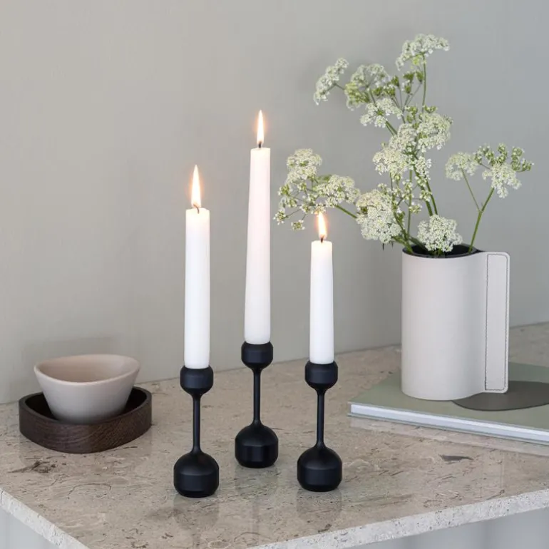Silhouette lysestake 12 cm svart