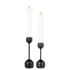 Silhouette lysestake sett 12 + 14,5 cm svart