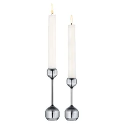 Silhouette lysestake sett 12 + 14,5 cm krom