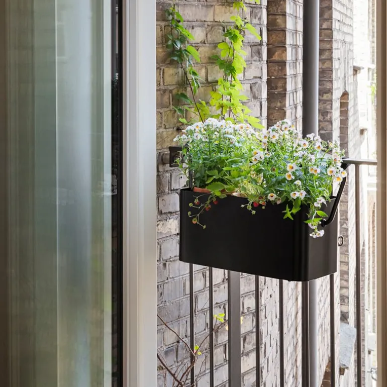 Simply Grow balkongkasse 20x42x20 cm svart