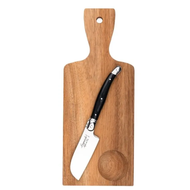 Skjærebrett/ostekniv santoku 2 stk svart