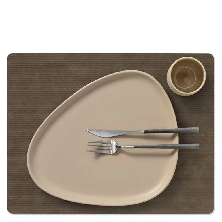 Square Corduroy spisebrikke 35x45 cm caviar