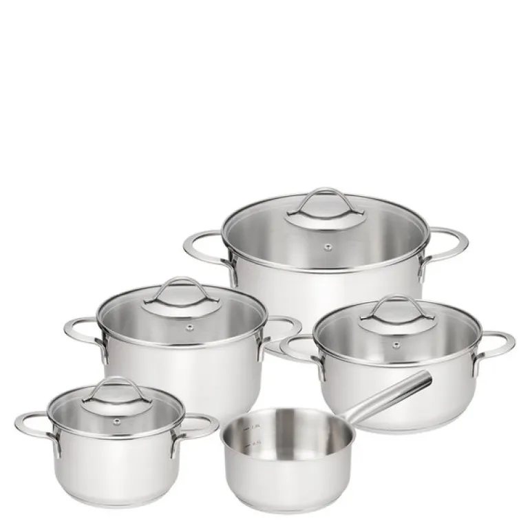 Steel grytesett 9 deler inkl lokk