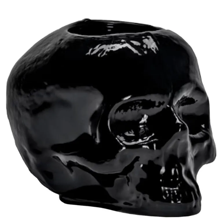 Still Life skull lyslykt 8,5 cm svart