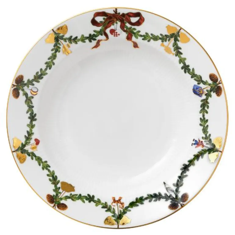 Stjerne Riflet Jul dyp tallerken 24,5 cm