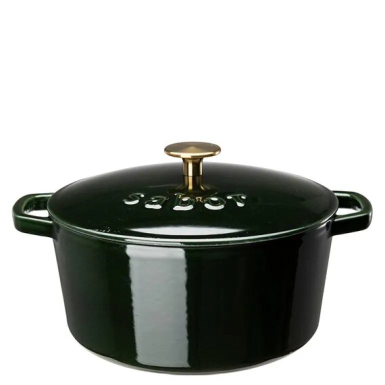 Støpejernsgryte 24 cm 4,4L mørkegrønn