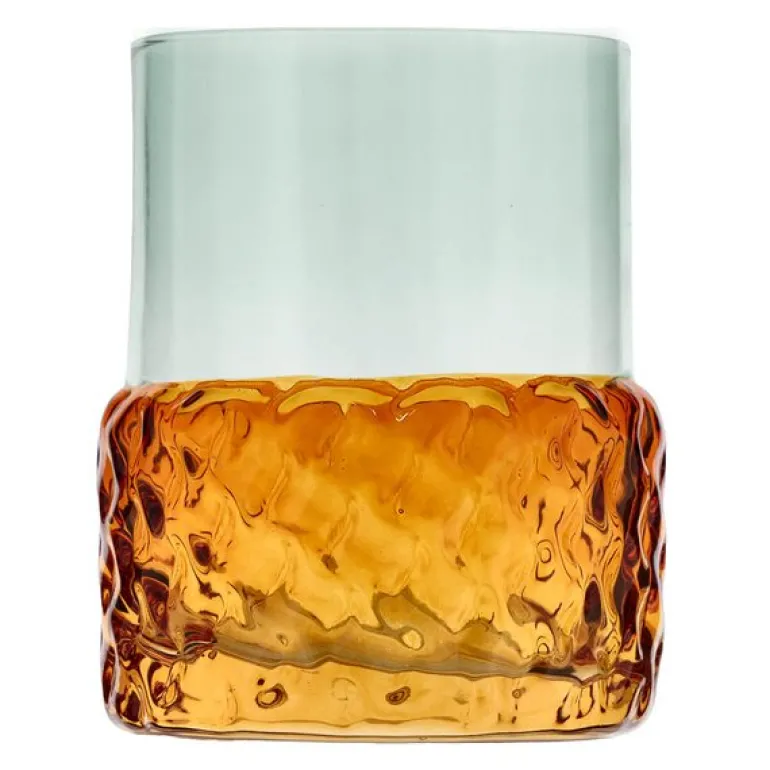 Styles telysholder 7,7x10 cm blå/amber