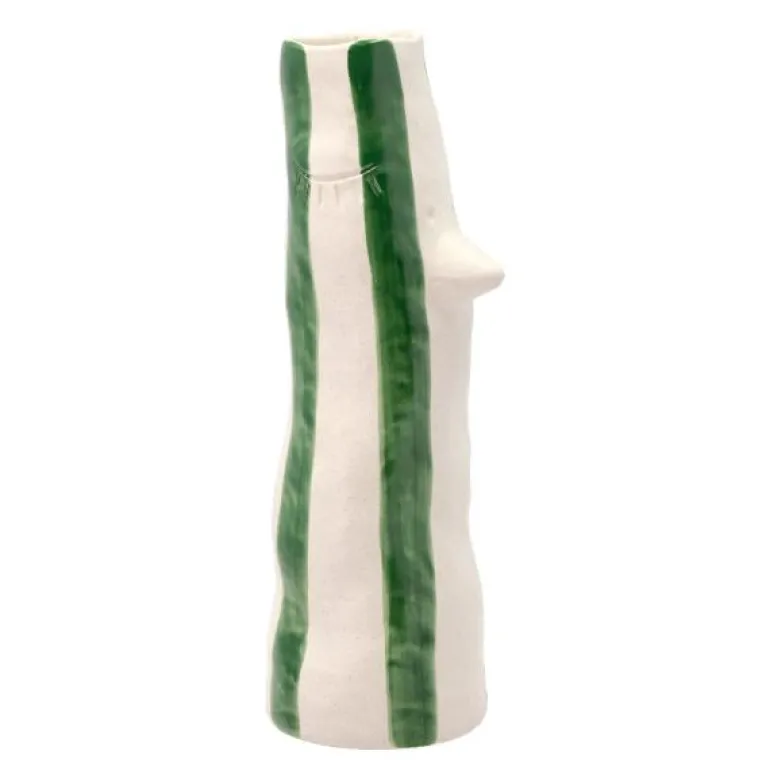 Styles vase m/ nebb og øyevipper 34 cm grønn