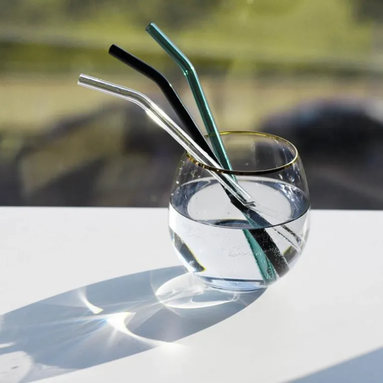 Sugerør i glass bøyd XL klar
