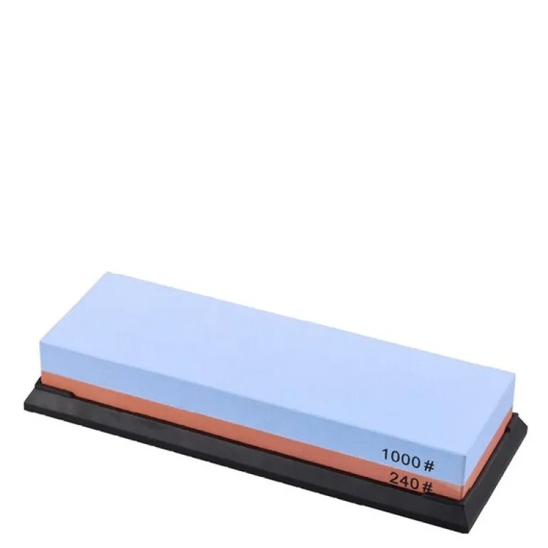 Suri slipestein 240/1000 med gummibase 18 cm blå/rød