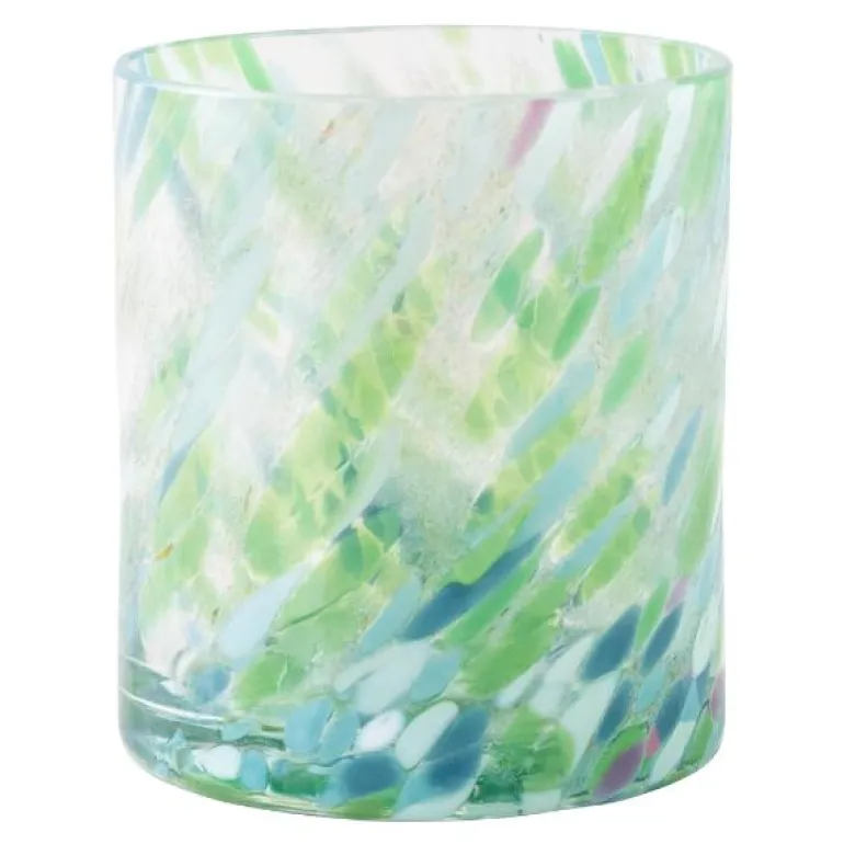 Swirl drikkeglass/lykt 35 cl grønn multi