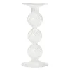 Swirl lysestake 22 cm klar