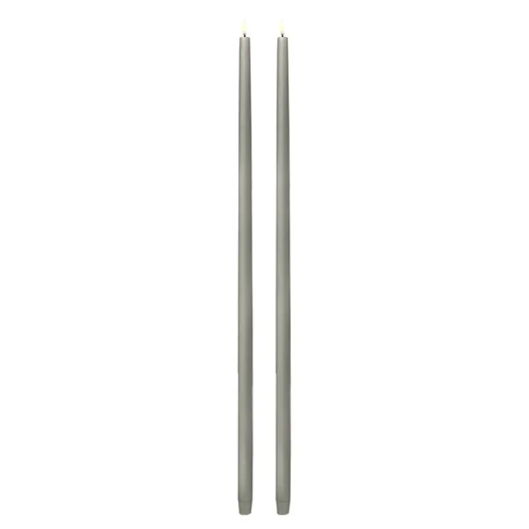 Taper Candles Led kronelys 2,3x75 cm 2 stk sandstone