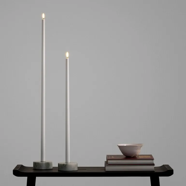 Taper Candles Led kronelys 2,3x75 cm 2 stk hvit