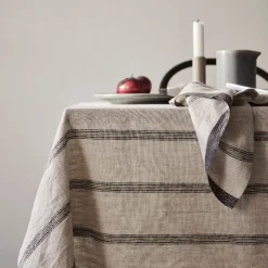 Thea duk 145x270 beige/denim stripe