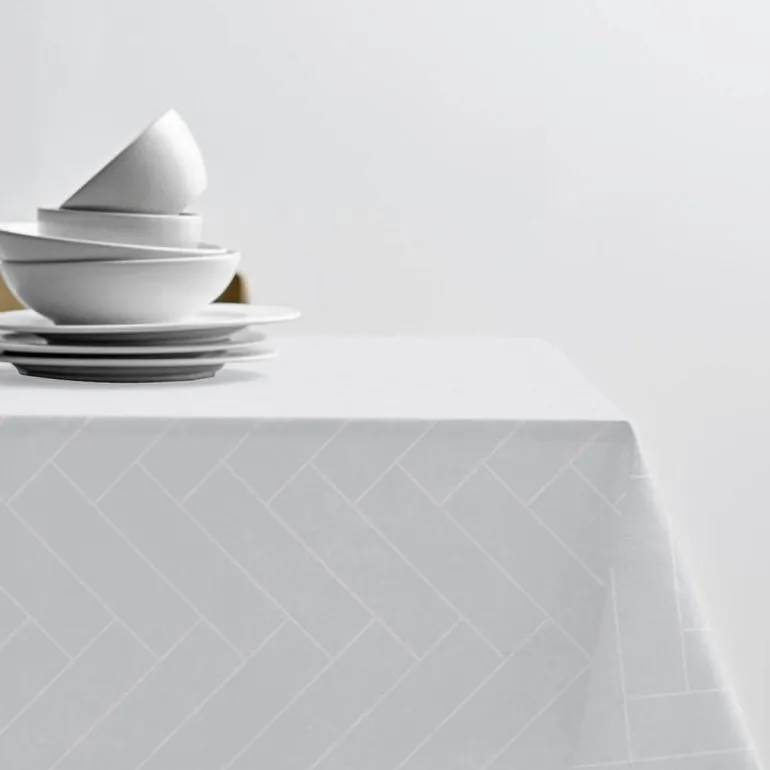 Tiles damask duk 140x320 cm off white
