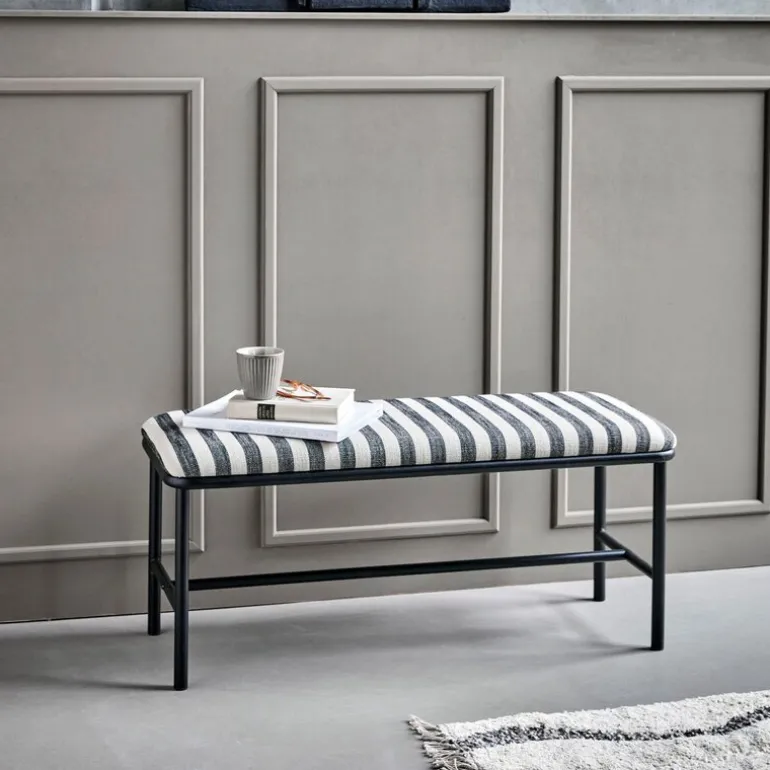 Toda benk 100x39x45 cm svart/off-white