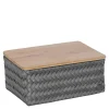 Top Fit Medium høy oppbevaringskurv m/lokk 24x18x11 cm dark grey