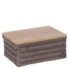 Top Fit Medium høy oppbevaringskurv m/lokk 24x18x11 cm taupe
