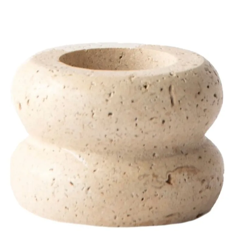 Travertin lysestake liten 5 cm