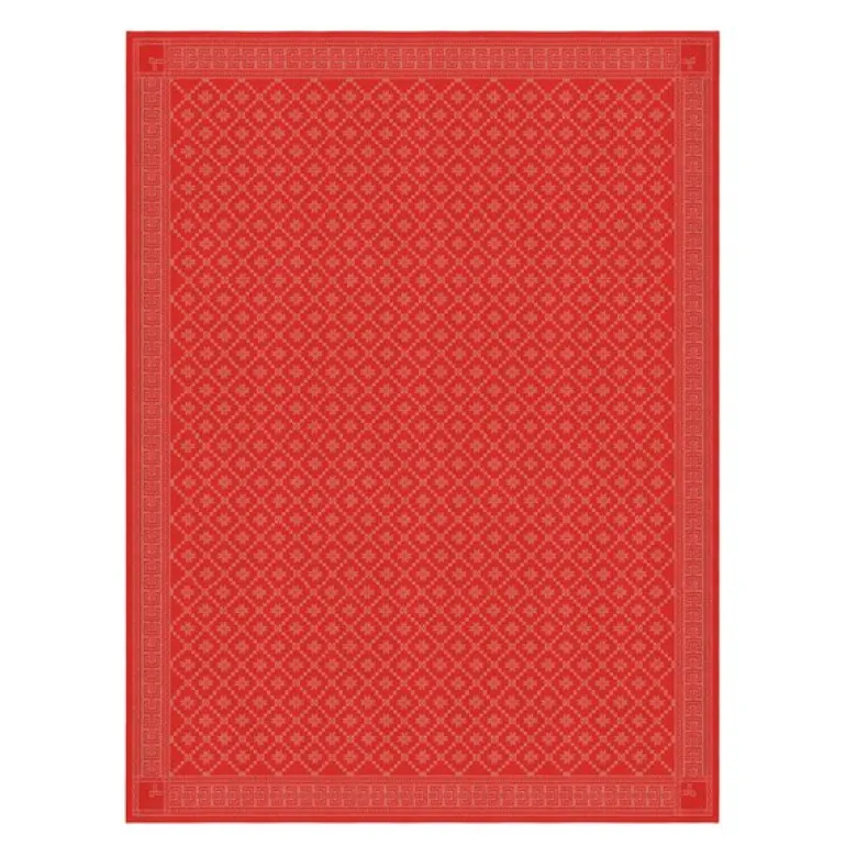 Åttebladrose bordduk 150x150 cm rød
