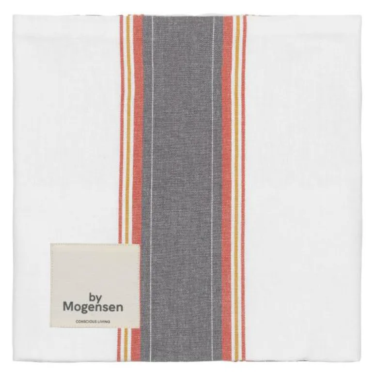 Tøyserviett 55x55 cm large stripes hvit