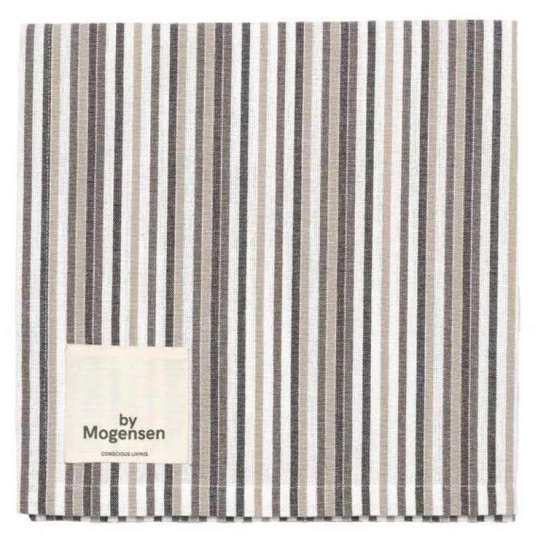 Tøyserviett 55x55 cm small stripes hvit