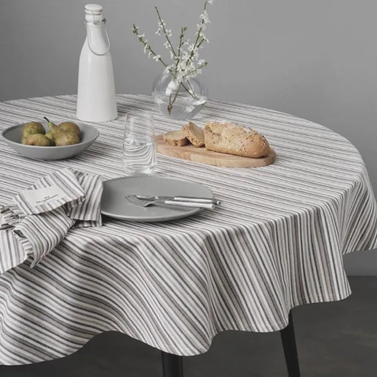 Tøyserviett 55x55 cm small stripes hvit