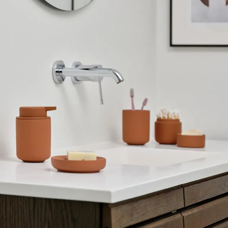 Ume krukke med lokk 8 cm terracotta