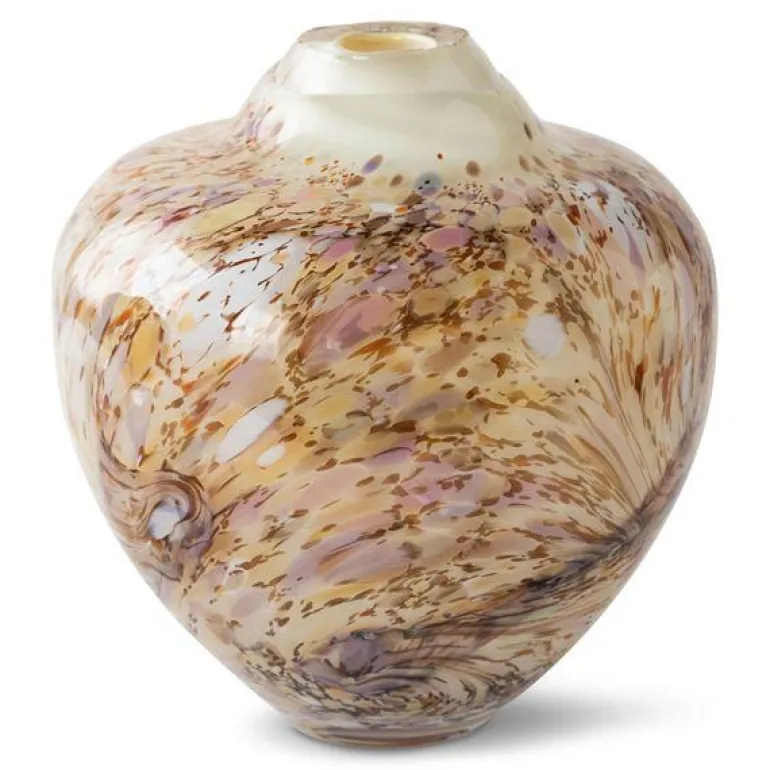 Unik skulptur kunstglass M 24 cm brun multi