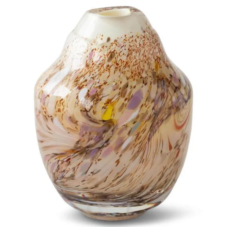 Unik skulptur kunstglass L 17 cm brun multi