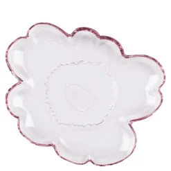 Unikko asjett 20 cm blomsterform rosa