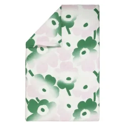 Unikko dynetrekk 135x200 cm hvit/rosa/grønn