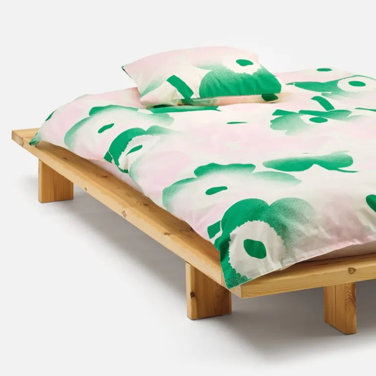 Unikko putetrekk 50x70 cm hvit/rosa/grønn